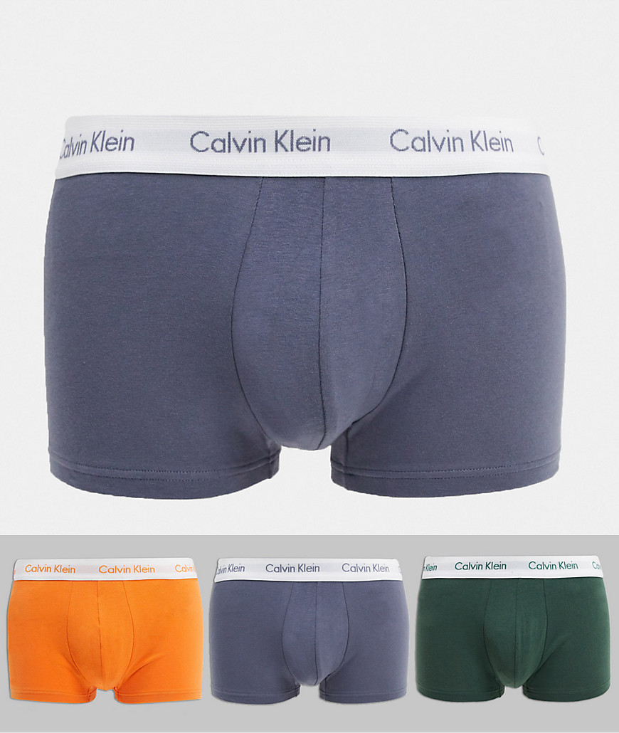 Calvin Klein – 3-pack trunks i stretchig bomull-Flerfärgad