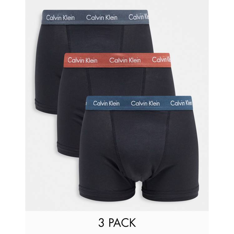 calvin klein black trunk three pack