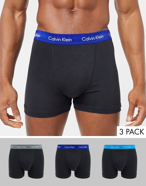 Calvin Klein 3 pack trunks in cotton stretch Exclusive at ASOS
