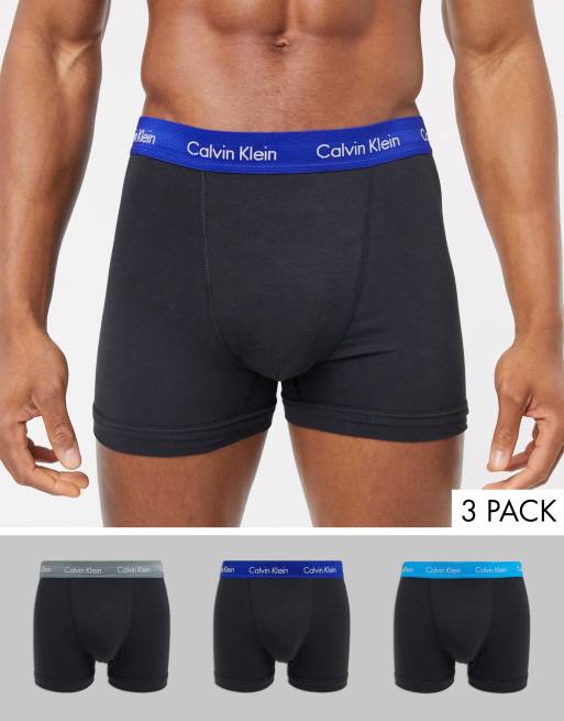 Calvin Klein 3 pack Cotton Stretch trunks, ASOS