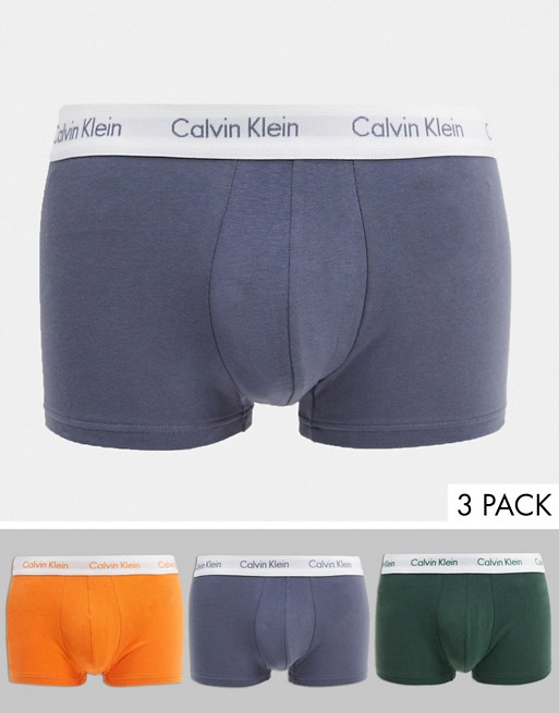 Calvin Klein 3 pack trunks in cotton stretch