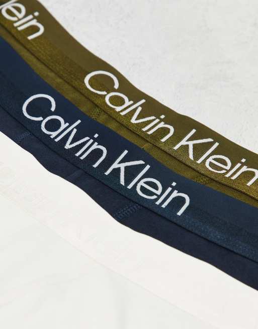 Calvin Klein 3-pack trunks in navy, grey and khaki, 2 of 4
