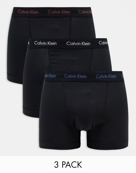 Buy Calvin Klein men 2 pack modern cotton stretch trunks grey blue Online