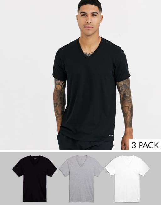 Calvin klein 3 pack v neck hot sale t shirts