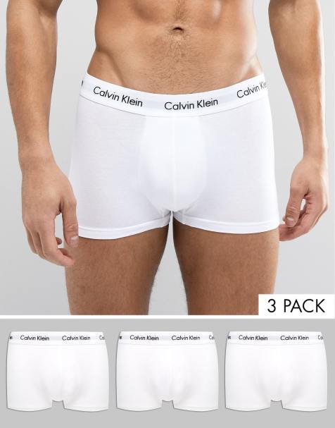 Calvin Klein – 3-pack vita bomullstrunks med stretch och låg skärning - view 1