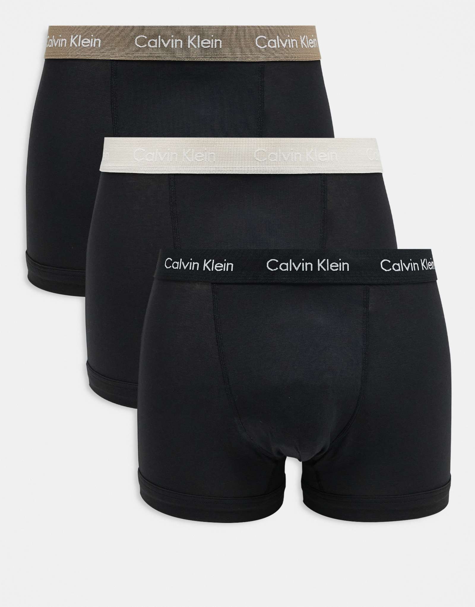 Calvin Klein 3-pack с бежевыми поясами черного цвета - Эксклюзивно для ASOS