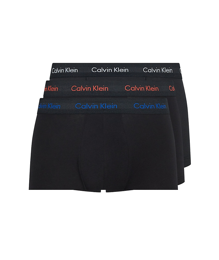 Calvin Klein - 3-pak sorte lavtaljede boksershorts i strækbomuld