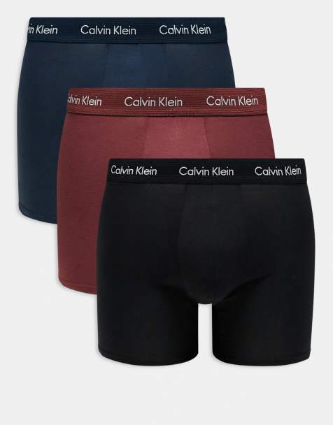 Calvin Klein – 3er-Pack Boxer-Slips in Schwarz/Marineblau/Burgunderrot aus Stretch-Baumwolle - view 1