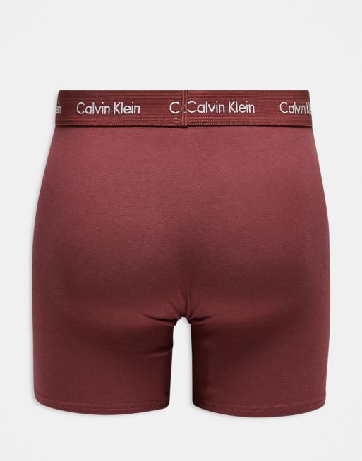 Calvin Klein – 3er-Pack Boxer-Slips in Schwarz/Marineblau/Burgunderrot aus Stretch-Baumwolle, 3 von 3