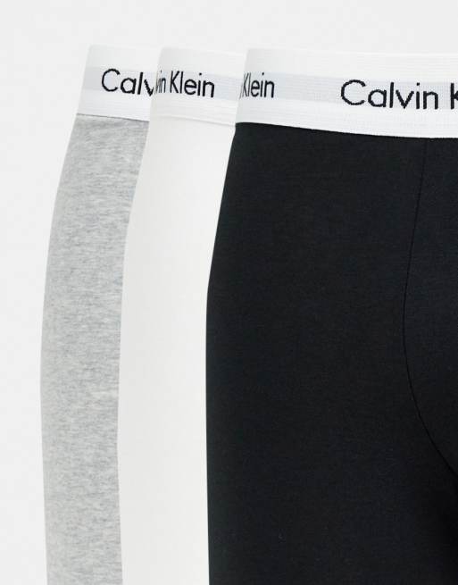 Calvin Klein – 3er-Pack eng geschnittene Boxershorts aus Baumwoll-Stretch in Schwarz, Weiß und Grau, 3 von 4