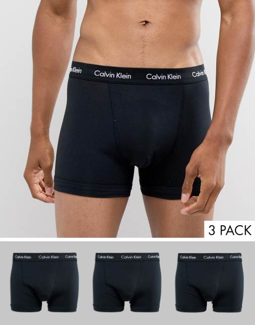 Calvin Klein 3er Pack Unterhosen aus Baumwollstretch in Schwarz