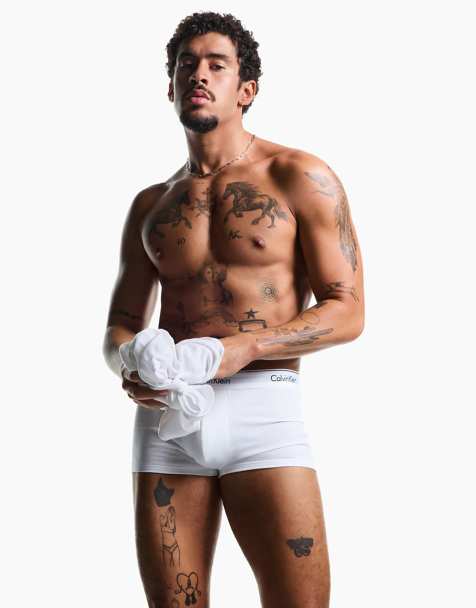 Calvin Klein – 3er-Pack Unterhosen aus Baumwollstretch in Weiß mit Abnähern und Logo - view 1