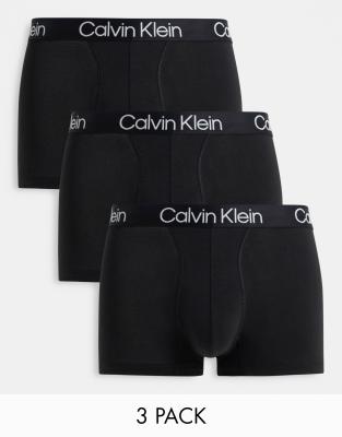 Calvin Klein 3 pack trunks in black - ASOS Price Checker