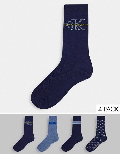Calvin Klein 4 pack logo socks gift box