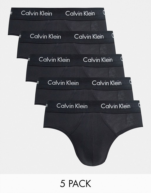 Calvin Klein 5 pack hipster briefs in black