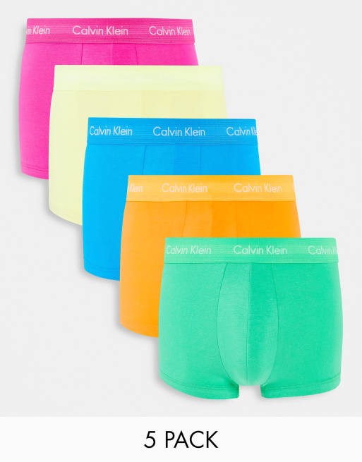 Calvin Klein 5 pack low rise trunks in PRIDE rainbow | ASOS