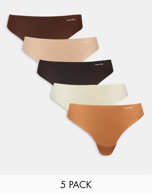 Calvin Klein Women's 5-Pack Thong in Multi Calvin Klein