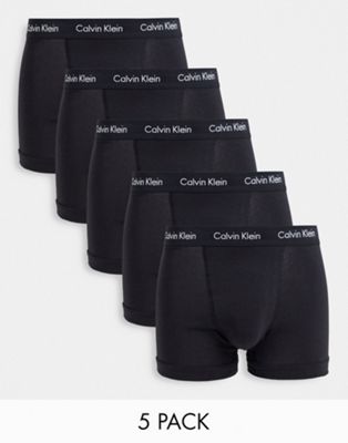 Calvin Klein Cotton Stretch 5-pack trunks in black