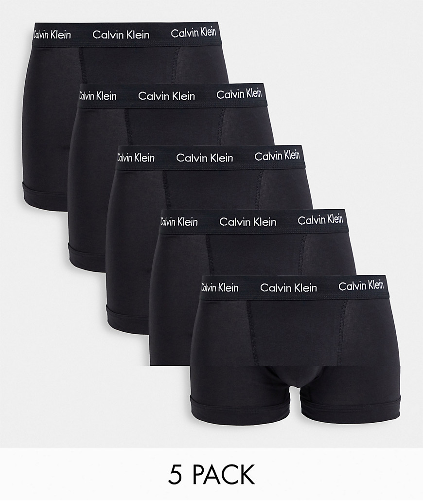 Calvin Klein Cotton Stretch 5-pack trunks in black