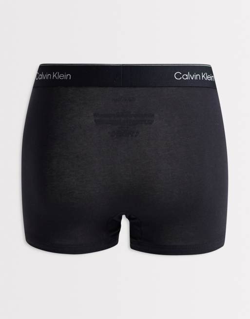 Calvin Klein – 5er-Pack Boxershorts aus elastischer Mikrofaser in Schwarz mit Bund in verschiedenen Farben, 3 von 3