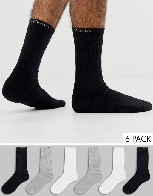 Calvin Klein Six-Pack Athletic Stripe Ankle Socks - ShopStyle