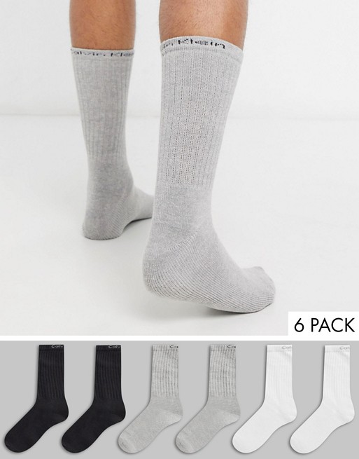 Calvin Klein 6 pack logo crew socks