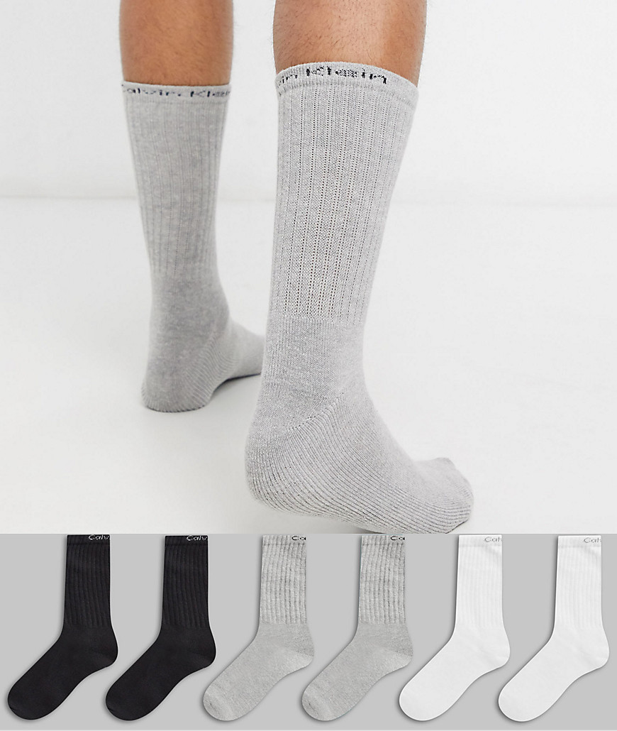 Calvin Klein 6 pack logo crew socks-Multi