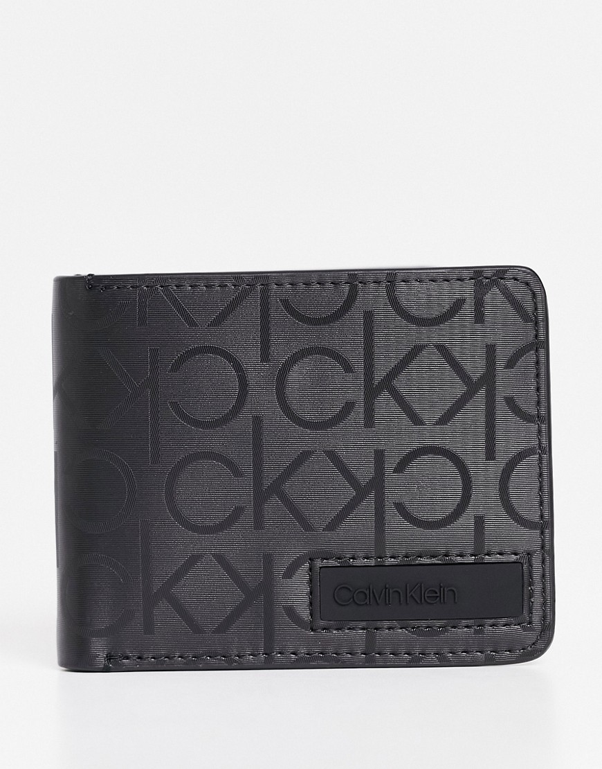 Calvin Klein - 6cc dubbelgevouwen portemonnee in zwart