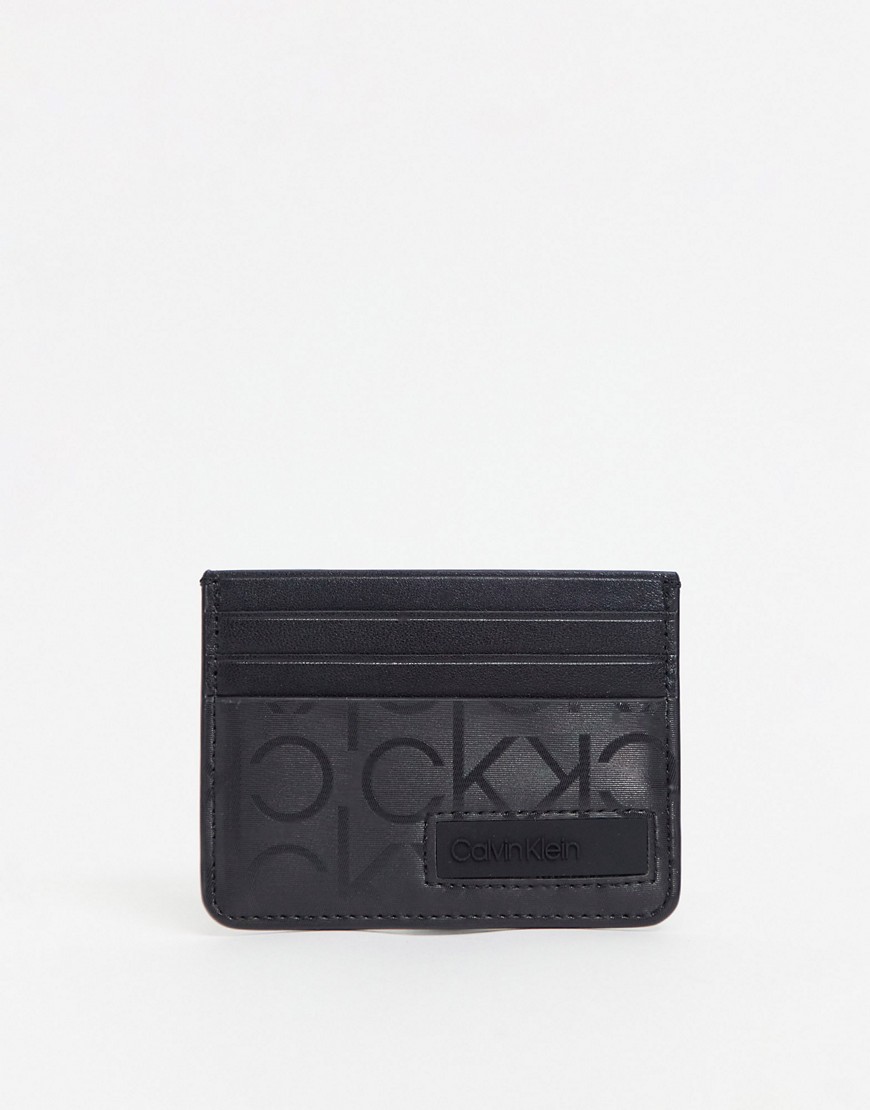 Calvin Klein 6cc leather cardholder in black