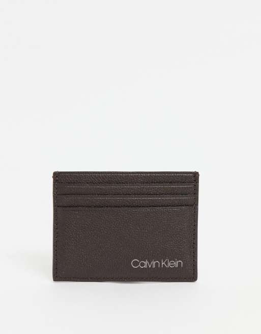 Calvin Klein - 6cc - Leren pasjeshouder in bruin