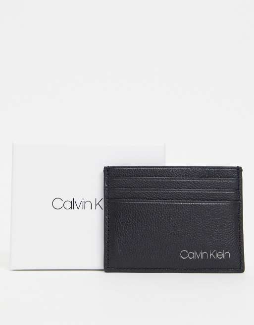 Calvin Klein - 6cc - Leren pasjeshouder in zwart