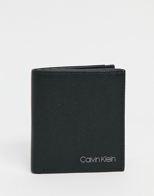 Calvin Klein 6cc trifold with coin holder in black