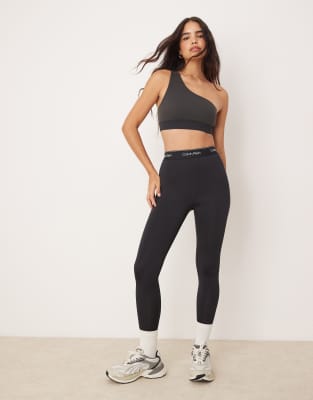 Calvin Klein - 7/8-Leggings in Black Beauty mit hohem Bund-Schwarz