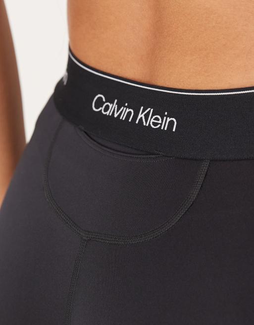 Calvin Klein 7 8 Leggings in Black Beauty mit hohem Bund