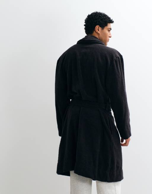 Calvin Klein - albornoz de algodón negro, 3 de 5