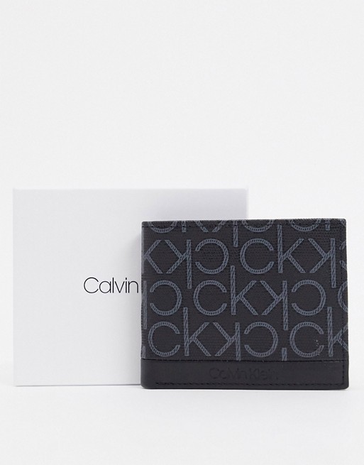 Calvin Klein all over logo bi-fold wallet