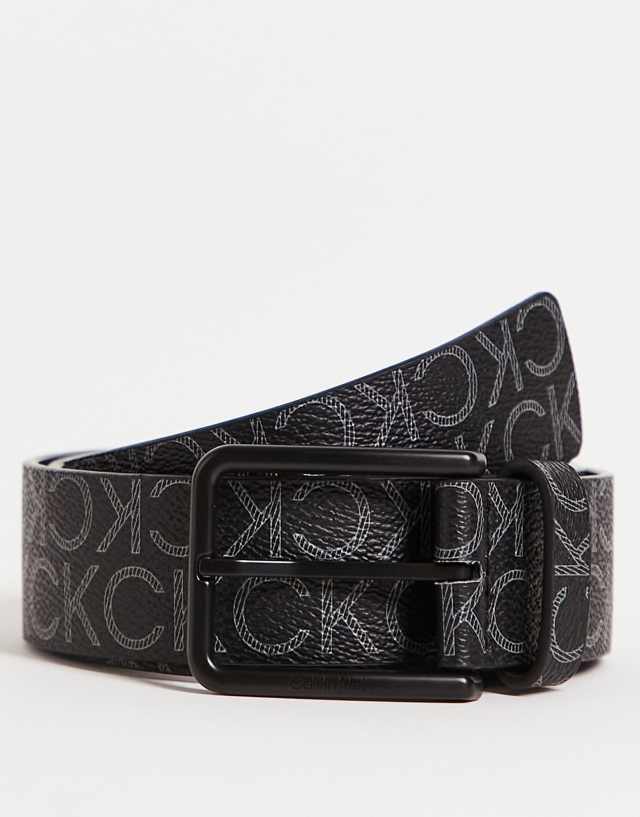 Calvin Klein all over monogram 35mm belt in black