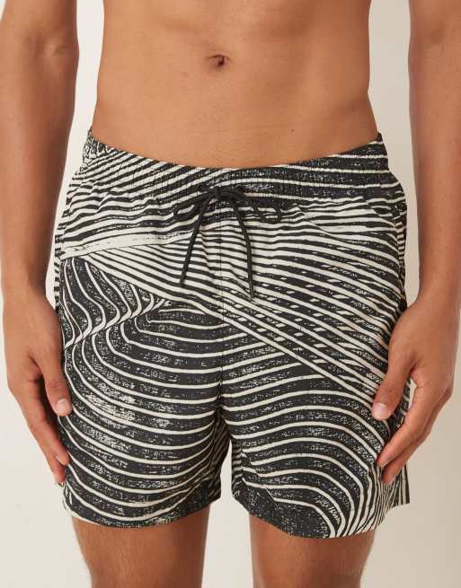 Calvin Klein all over print drawstring swim shorts in multi, 4 of 5