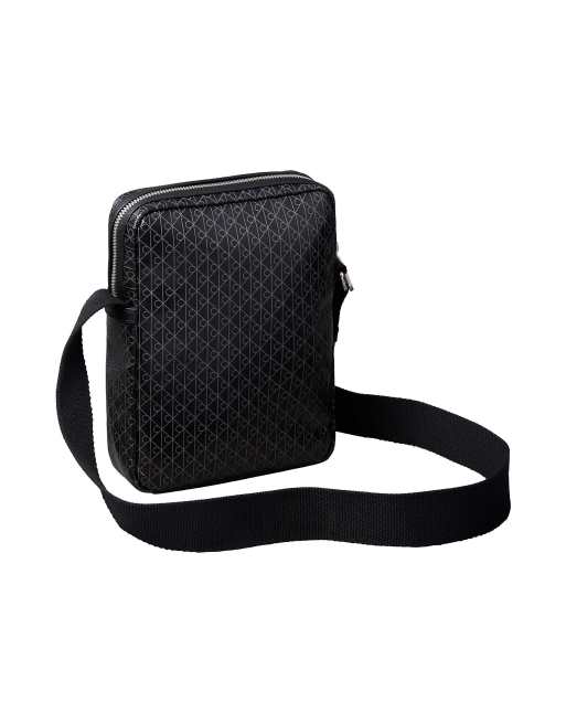Calvin Klein Allover emblem logo reporter bag in black aop, 2 of 4