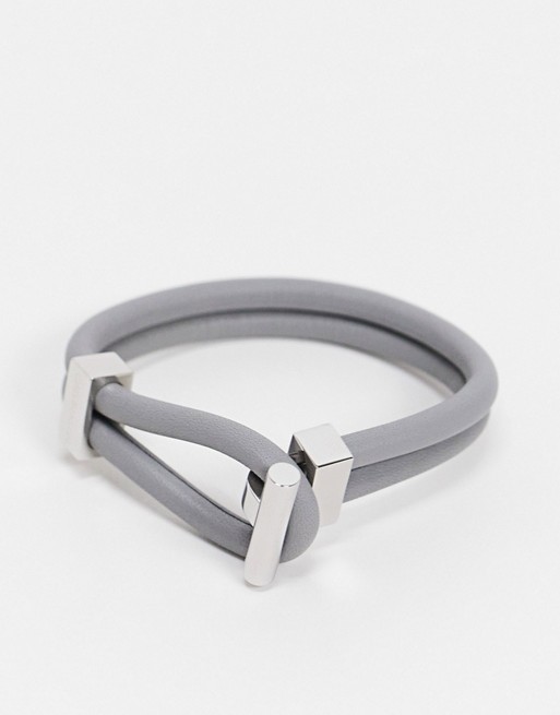 Calvin Klein anchor bracelet in silver and grey