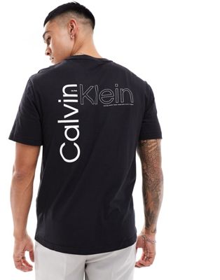 Calvin Klein angled back logo t-shirt in black