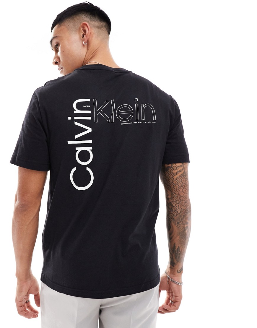 Calvin Klein angled back logo t-shirt in black