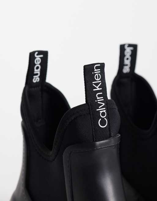 Calvin Klein ankle Chelsea rain boots in black, 2 of 4