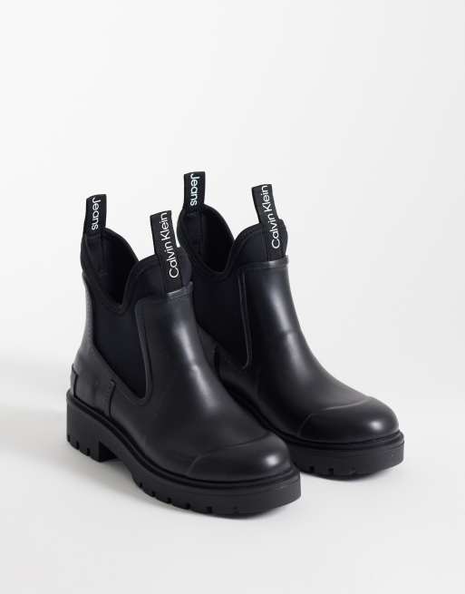Calvin Klein ankle Chelsea rain boots in black, 4 of 4