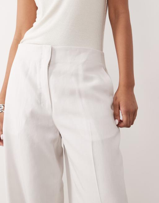 Calvin Klein – Anzughose aus Leinen in Wollweiß, 4 von 5