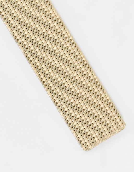Calvin Klein - Armbåndsur med guldfarvet rem og blå urskive, 2 af 4