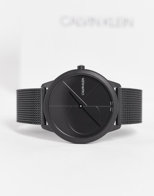 Calvin Klein - Armbåndsur med sort strop og sort urskive