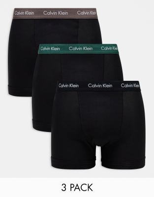 Calvin Klein ASOS Exclusive 3 pack trunks in black