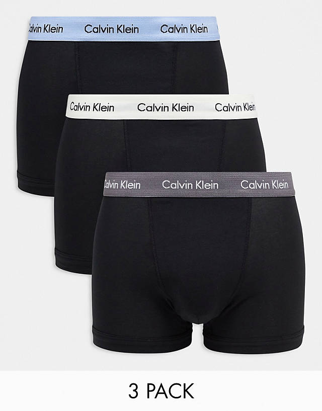 Calvin Klein - asos exclusive 3 pack trunks in black