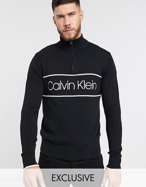 Calvin Klein ASOS exclusive heavyweight knit half zip in black